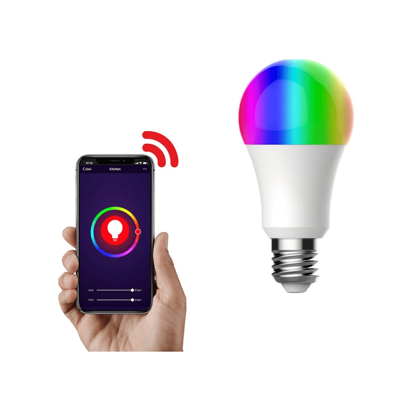 Alpsmart As-8229 Cw Akıllı Wifi Led Lamba Tuya Destekli 9w Ampül Çok Renkli