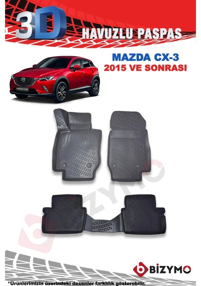 Mazda Cx-3 2015 Ve Sonrası 3D Havuzlu Paspas Takımı Bizymo