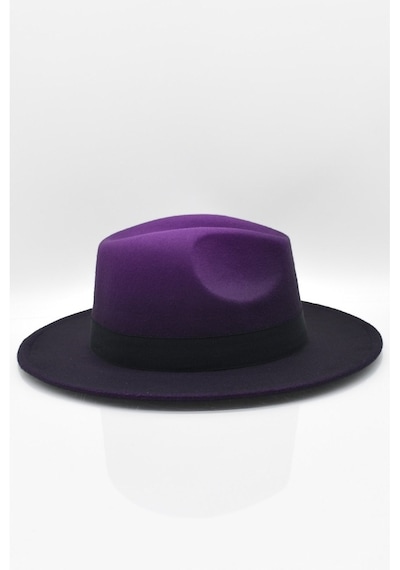 Külah Erkek Multicolor Fötr Şapka Mor Panama Hat-Mor-Standart