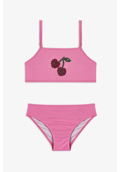Penti Açık Pembe Kız Çocuk Cherry Halter Bikini Takımı