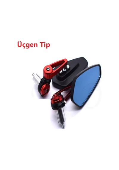 Gidon Ayna Seti Renkli Tüm Motorlara Uyumlu Mavi Ca... 506599987 - Nikel Gümüş-üçgen Motoparax Renk : Nikel Gümüş-üçgen