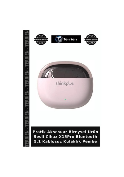 Pratik Aksesuar Bireysel Ürün Sesli Cihaz X15pro Bluetooth 5.1 Kablosuz Kulaklık Pembe