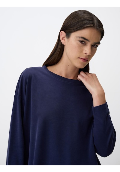 Jimmy Key Lacivert Bisiklet Yaka Uzun Kollu Rahat Sweatshirt 4ww021332494 Lacivert