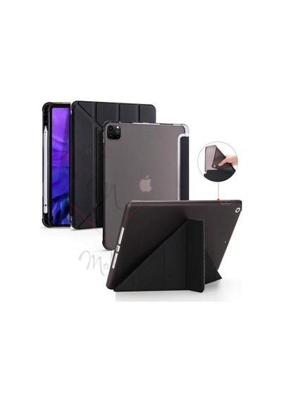 Apple Uyumlu iPad Pro 12.9 5. Nesil 2021 Kılıf Trifolding Kalem Bölmeli