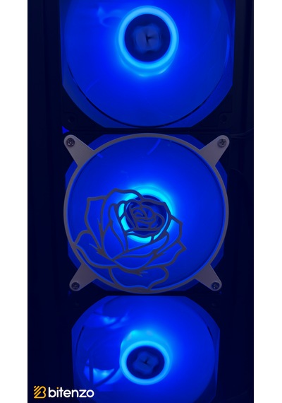 Gül Desenli Estetik 120x120 Mm Pc Fan Kapağı - Masaüstü Bilgisayar Fan Kapağı Beyaz
