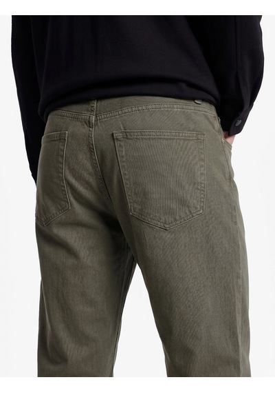 Koton Cepli Normal Bel Pamuklu Vintage Straight Fit Jean Pantolon Vizon 7wam40261nd