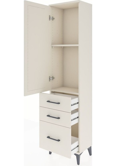 Arges Dolap 2 Raflı 3 Çekmeceli Tek Kapaklı 44x30x182 Aytaşı-... Aytaşı
