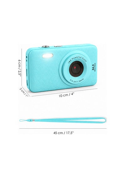 Mimtec Blm-105 102 Mini Dijital Fotoğraf Makinası - 2.8" Hd Ekran 12 Farklı Dil Seçenekli Dijital Video Kamera Mavi