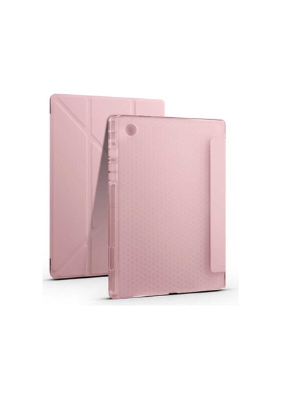 Galaxy Uyumlu  Tab A8 10.5 Sm-x200 2021 Kılıf Veys Tri Folding Kalem Bölmeli Standlı Kılıf-koyu Yeşi Arka Kapak
