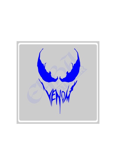 Venom Araba, Motorsiklet, Kask, Laptop,cam Sticker 16x12 Cm Venom Yazılı Mavi