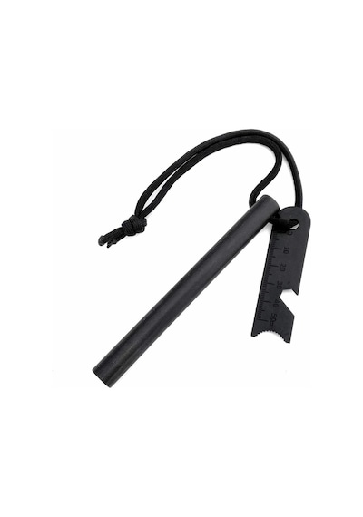 Valkyrie 10cm Boy 1cm En Full Magnezyum Ateş Başlatıcı Bar - %100 Katkısız Alüminyum İçermez Fire Starter Siyah