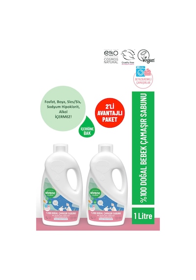 Siveno Baby Doğal Çamaşır Sabunu 1000 ml 2 Adet