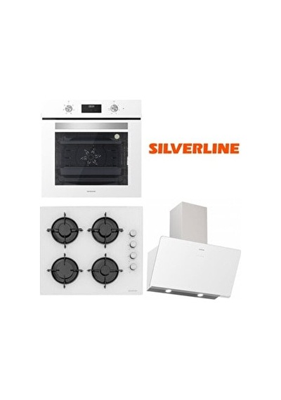 Silverline BO6502W02 - CS5349W01 - 3457 Soho Beyaz Cam Ankastre Set