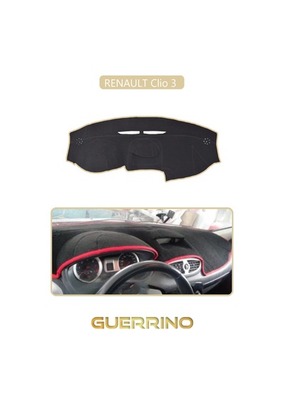 Renault Clio 3 Torpido Koruma Halısı Bej Kenar