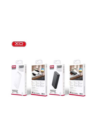 20.000mah 2.1a Hızlı Şarj Destekli Çift Usb-a Ve Usb-c Girişli Led Göstergeli Taşınabilir Powerbank Beyaz
