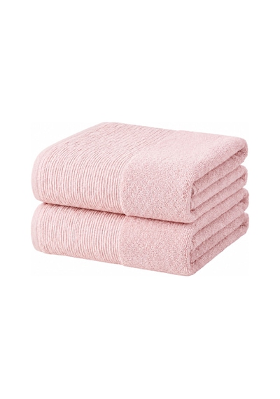 2'li Büyük Boy Banyo Havlusu 90x150 Cm %100 Pamuk Siena Collection 650 Gr Pembe