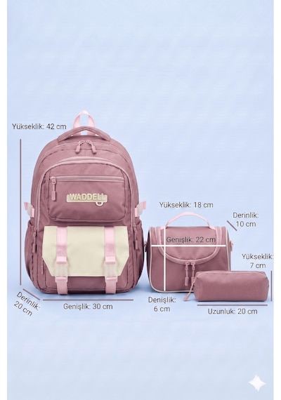 Waddell Lisansli Twill Kumas Niss Model Siyah Okul Sirt Cantasi Termal Beslenme Cantasi Ve