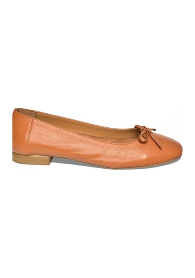 Fox Shoes Y398224203 Taba Hakiki Deri Kadın Babet Taba