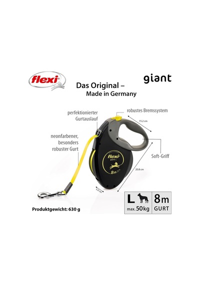 Flexi New Neon Dev L Beden 8mt Şerit Tasma