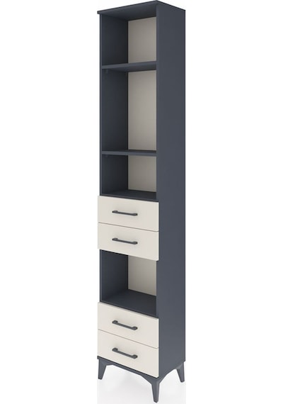 Arges Dolap 4 Raflı 4 Çekmeceli 44x30x221 Antrasit-aytaşı Antrasit