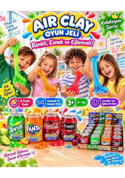 Aır Clay Oyun Jeli Yumuşak Esnek Kolay Şekil Alan Slime 10cm Sukuşi Siyah