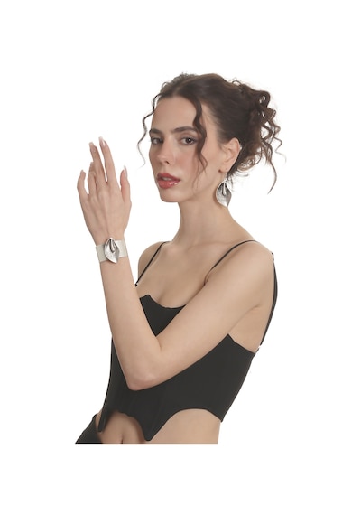 Labalaba Kadın Antik Gümüş Kaplama Antoryum Çiçeği Sallantılı Model Küpe &bileklik Set Gümüş