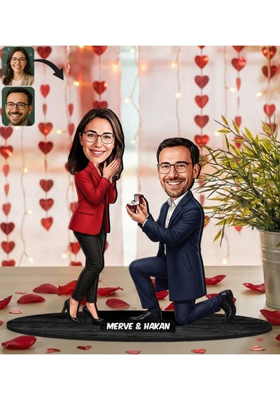 Bk Gift Kişiye Özel Sevgili Karikatürlü Ahşap Biblo -1, Fotoğraftan Karikatür, Sevgililer Günü Hediyesi, Ev Hediyesi Kobitmeyencom36328 Bk Gift