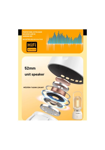 Kamp Işıklı Bluetooth Hoparlör Güçlendirilmiş Pil Asılabilir Ve Taşınabilir Işıklı Speaker