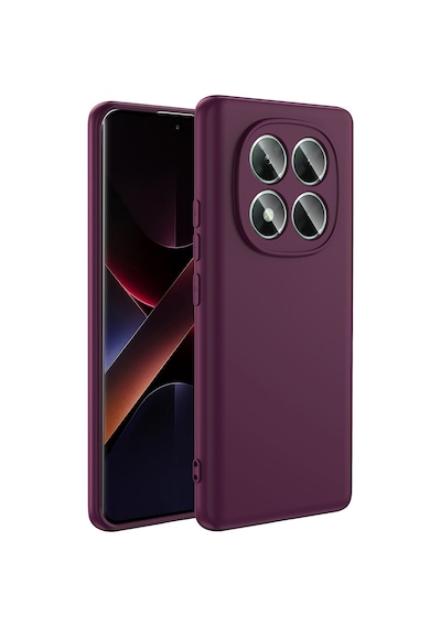 Xiaomi Poco X7 Kılıf Yumuşak Silikon Kamera Korumalı Lansman Pazarplus Koyu Mor