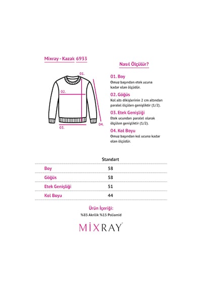 Mixray 6933 Kadın Kayık Yaka İnce Mevsimlik Triko Kazak Bebe Mavi