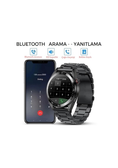 Spor Klasik Arama Yapan Erkek Akıllı Saat Android&ios Huawei Iphone Samsung Xiaomi Uyumlu Kol Saati