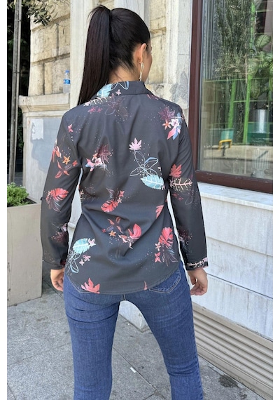 WeShaya Kadın Siyah Desenli Klasik Yaka, Uzun Kol, Digital Baskılı Kumaş, Regular Kalıp/kesim, Gömlek Siyah WeShaya Kadın Siyah Desenli Klasik Yaka, Uzun Kol, Digital Baskılı Kumaş, Regular Kalıp/kesim, Gömlek Siyah