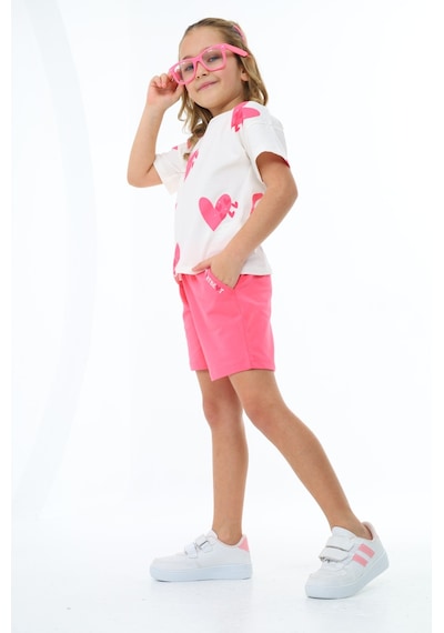 Toontoy Kids Toontoy Kız Çocuk Baskılı Şortlu Takım Fuşya