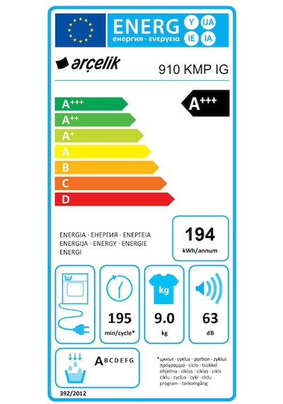 Arçelik  910 KMP IG 9 KG Kurutma Makinesi