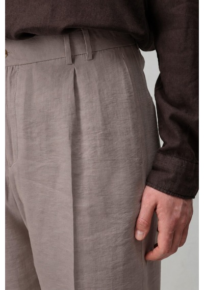 Antioch Lyocell Relaxed Fit Pileli Erkek Pantolon Koyu Bej