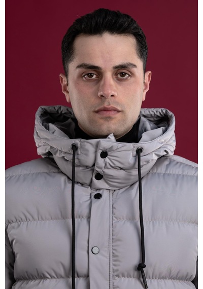 Sir Regular Fit Kapşonlu Astarlı Uzun Kalın Şişme Mont 001