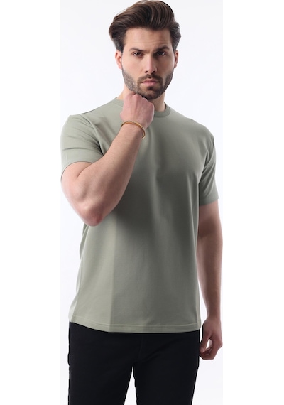 Madmext Mint Yeşili Bisiklet Yaka Basic Kısa Kollu Tişört 7042 Mint Yeşili