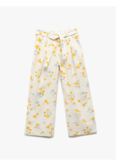 Koton Pamuklu Çiçek Desenli Kemer Detaylı Geniş Paça Pantolon Sarı Desenli 5skg40067aw Sarı Desenli Sarı Koton Pamuklu Çiçek Desenli Kemer Detaylı Geniş Paça Pantolon Sarı Desenli 5skg40067aw Sarı Desenli Sarı