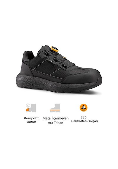 Zero All Black Fast Fit S3s Sr Esd İş Ayakkabısı Siyah