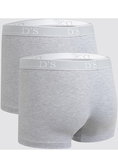 D's Damat Ds Damat Gri Beli Lastikli Marka Logolu Likralı Esneyebilen 2'li Boxer Set 4HC44ORTBS02 Gri