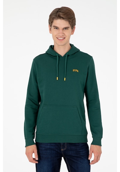 U.S. Polo Assn. Erkek Kapüşonlu Koyu Yeşil Basic Şardonlu Sweatshirt 50295176-VR079 U.S. Polo Assn. Erkek Kapüşonlu Koyu Yeşil Basic Şardonlu Sweatshirt 50295176-VR079