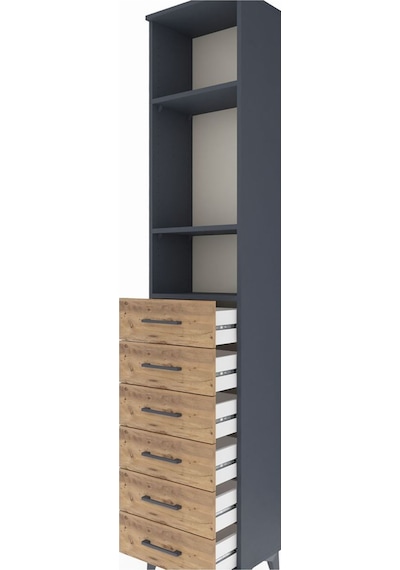 Arges Dolap 3 Raflı 6 Çekmeceli 44x30x221 Antrasit-çam Antrasit Arges Dolap 3 Raflı 6 Çekmeceli 44x30x221 Antrasit-çam Antrasit