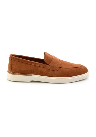 Tan Hakiki Deri Erkek Loafer Ayakkabı E01395425702 Tan