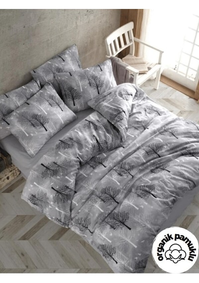 Lotus Home Ağaç Desen Lüks Pamuklu Tek Kişilik Nevresim Seti