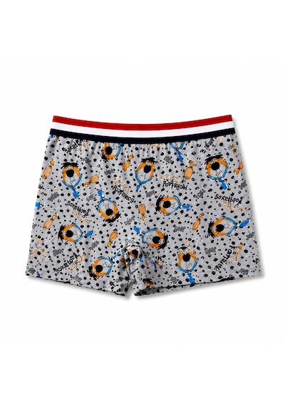 Orivra 10'lu Erkek Çocuk Boxer Seti Pamuklu Esnek Desenli İç Çamaşırı Paketi Çok Renkli