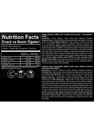 Bcaa 4:1:1 Limon Aromalı 300 Gr 60 Servis Amino Asit
