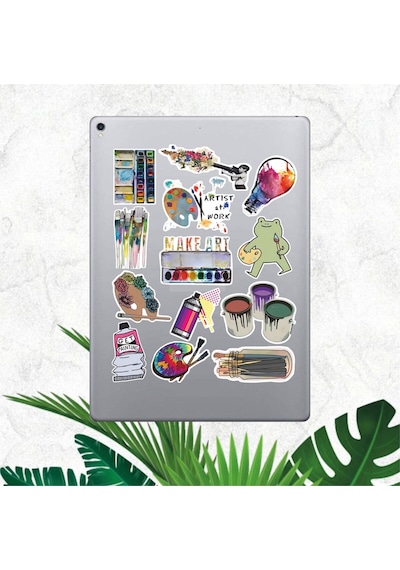 Sanat - Ressam Temalı Sticker Seti, Çıkartma, Ajanda Bujo Scrapbook Kolaj Etiket Bullet Journal Diğer