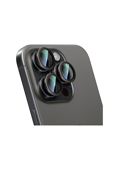 Apple Uyumlu   iPhone 14 Pro Caseworld Alloy Serisi Oleofobik Anti Reflective Kamera Lens Koruyucu Siyah
