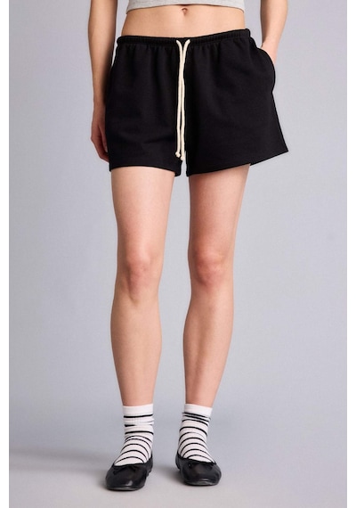 Defacto Standart Fıt Sweatshirt Kumaşı Şort G7956ax26hsbk81 Siyah-bk81