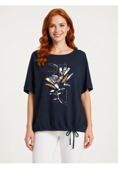 Neden Tekstil Kadın Baskılı Relaxed T-shirt - Lacivert